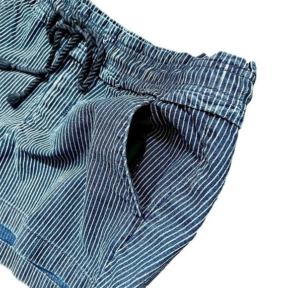 LOFT Blue & White Pin Striped Pull On Shorts Size M - Picture 3 of 8